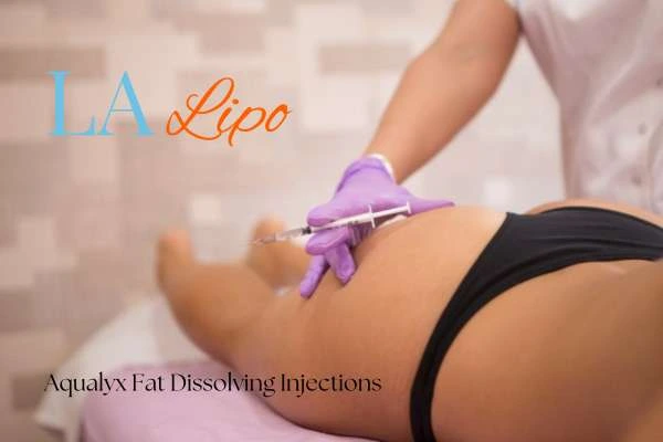 Woman having fat dissolving injections Ilford on thighs