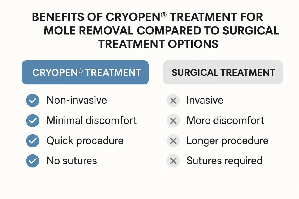 Benefits of professional mole-removal assessment at LA LIPO Ilford
