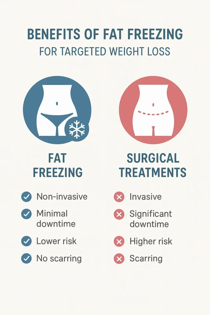graphic showing the benefits of fat freezing Ilford