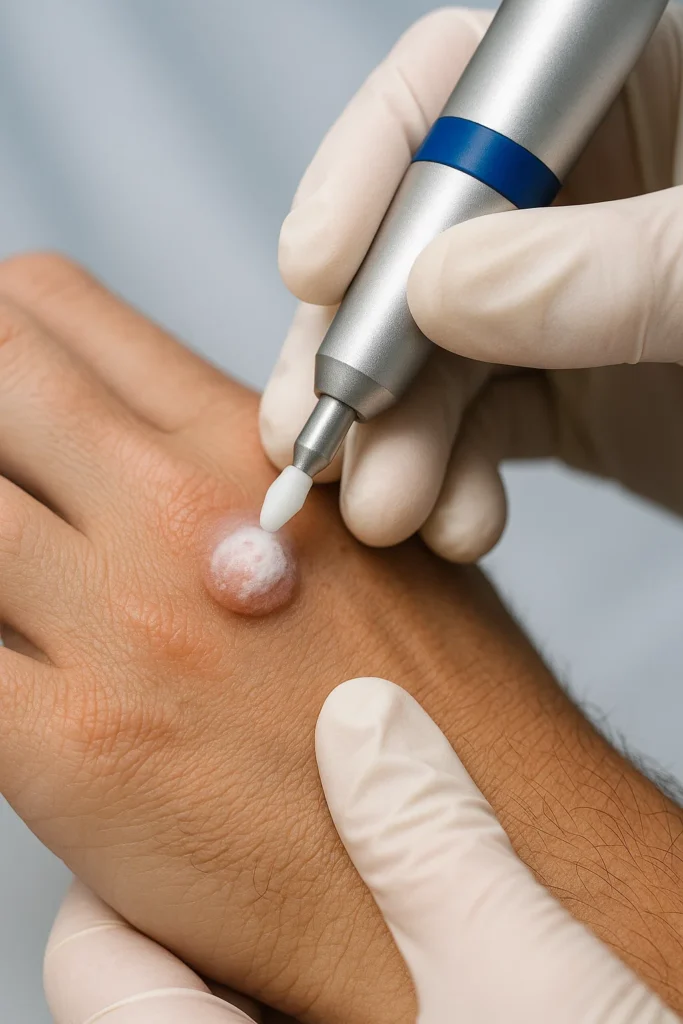 example of wart removal Ilford using cryopen